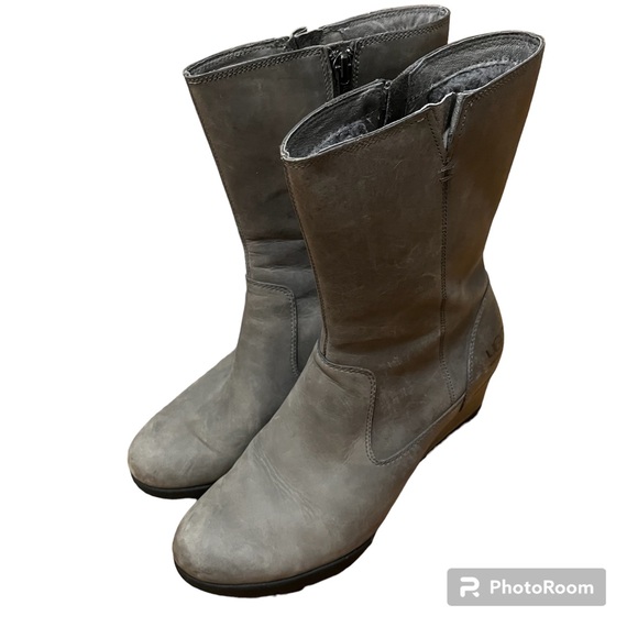UGG Joely Wedge Side Zip Waterproof Gray Bootie Size 8.5 - Picture 3 of 6